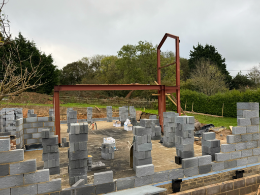 Completed structural shell of a new build property in Swanage