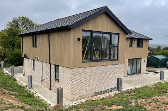 New build shell construction completed in Swanage with high-quality blockwork