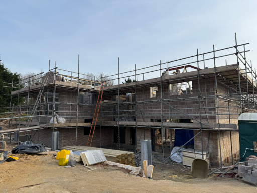 Completed new build shell in Swanage showing precise structural detailing