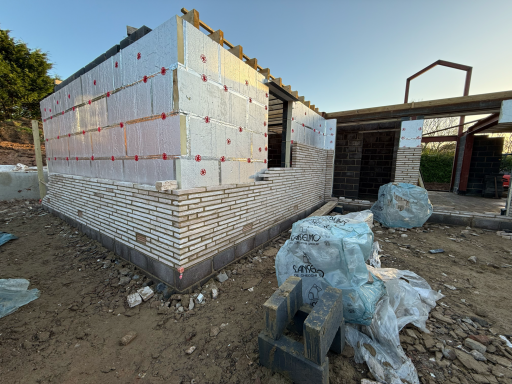 New build shell structure in Swanage constructed to modern building standards